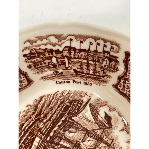 Set of 5 Vintage Bowls Fair Winds USS Portsmouth Off The Barrier Forts Canton - Picture 8 of 15